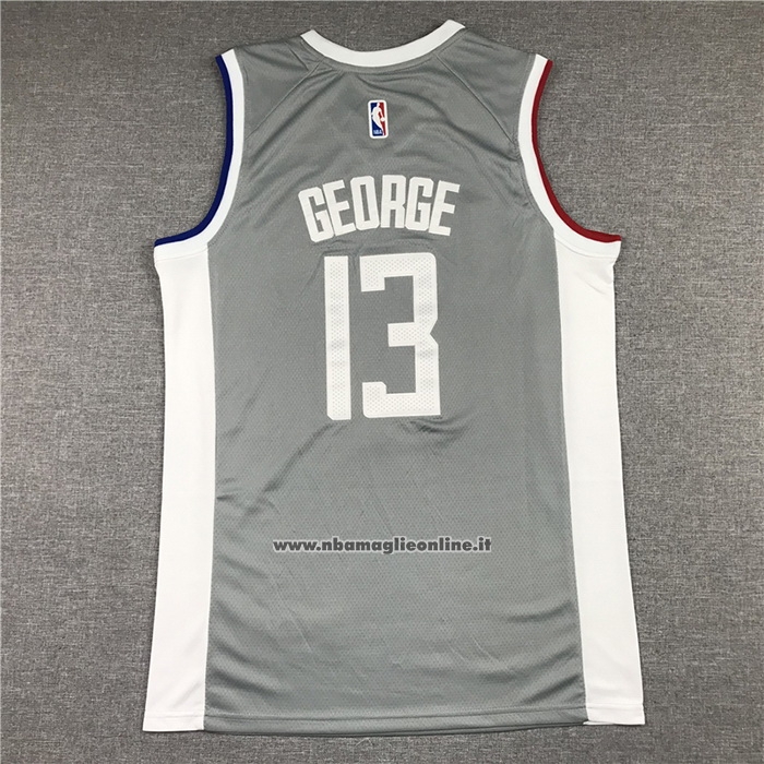 Maglia Los Angeles Clippers Paul George #13 Earned 2020-21 Grigio